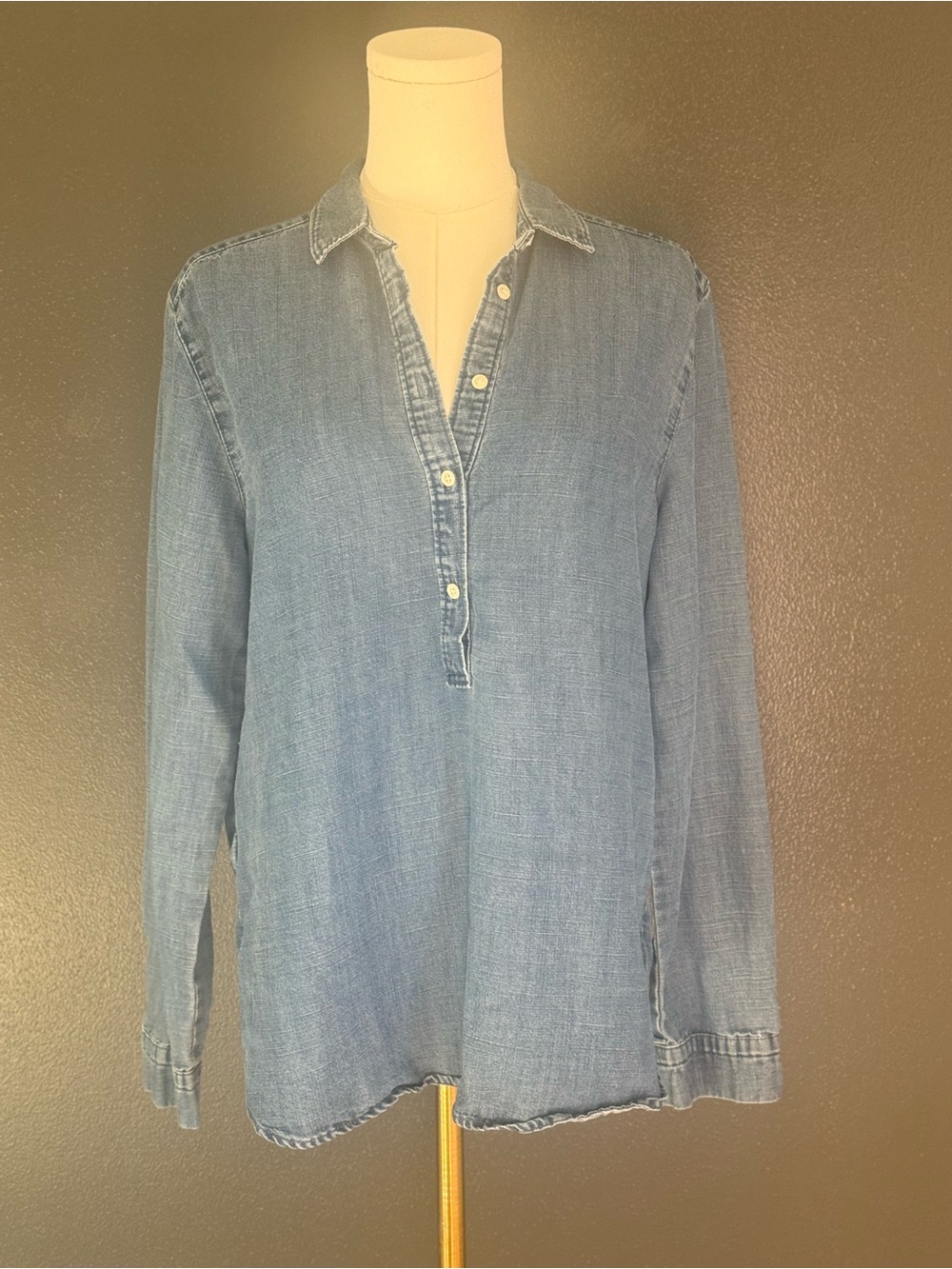 LOFT Medium Wash Denim Shirt M